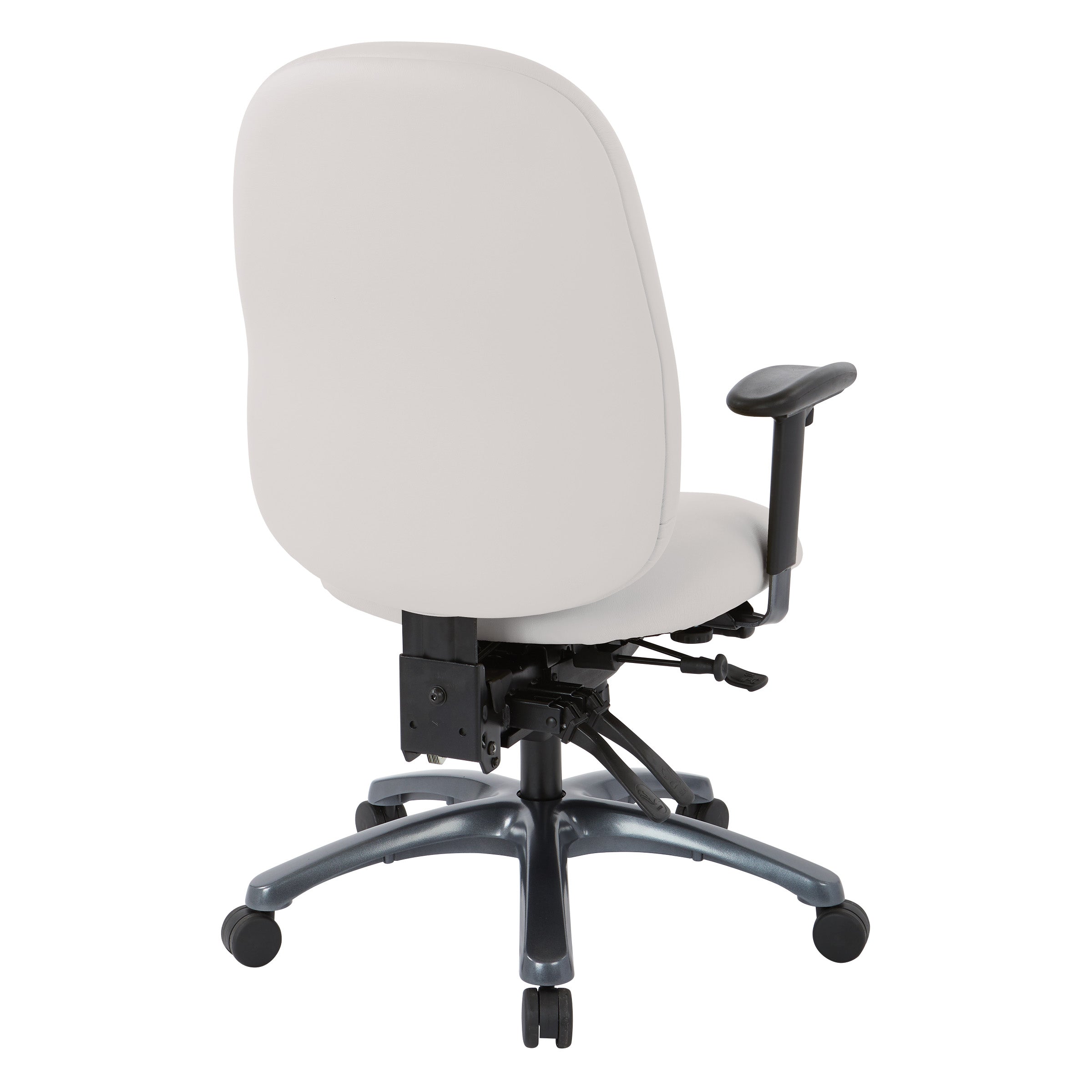 Multi-Function High Back Chair with Seat Slider and Titanium Finish Base